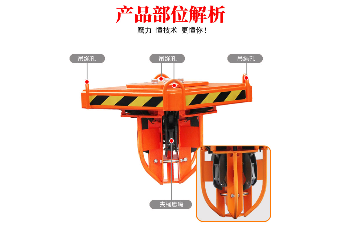 行車(chē)吊車(chē)專(zhuān)用油桶夾具